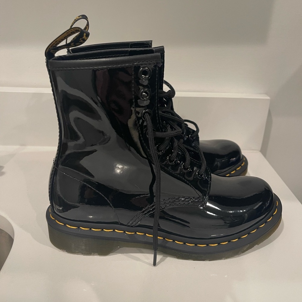 Dr. Marten black pattent leather boots size 7